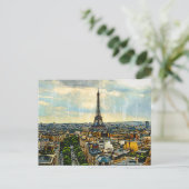Carte Postale Paris avec la Tour Eiffel (Debout devant)