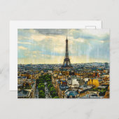 Carte Postale Paris avec la Tour Eiffel (Devant / Derrière)