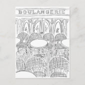 Carte postale Paris Café Boulangerie noir et blanc (Devant)