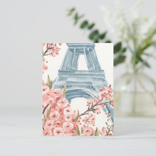 Carte Postale Paris Cerisiers en fleurs (Debout devant)