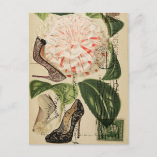 Carte Postale paris chaussures floral art botanique français