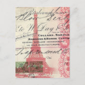 Carte Postale Paris chic scripts français dentelle tour eiffel r (Devant)