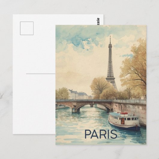 Carte Postale Paris Eiffel Tower (Devant / Derrière)