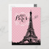 Carte Postale Paris Eiffel Tower Ajouter un nom (Devant / Derrière)
