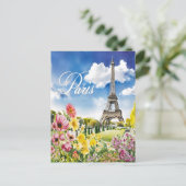 Carte Postale Paris en fleurs (Debout devant)