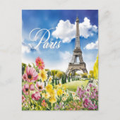 Carte Postale Paris en fleurs (Devant)
