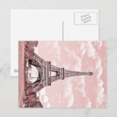 Carte Postale Paris en Pink Tour Eiffel France (Devant / Derrière)