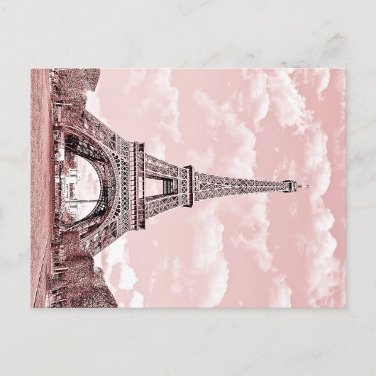 Carte Postale Paris en Pink Tour Eiffel France (Devant)