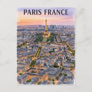 Carte Postale Paris France aquarelle croquis de voyage