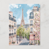 Carte Postale Paris France Aquarelle Peinture Voyage (Devant)