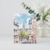 Carte Postale Paris France Aquarelle Peinture Voyage (Debout devant)