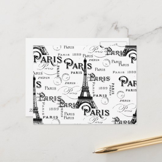 Carte Postale Paris France Cadeaux et Souvenirs (Devant/Arrière en situation)