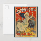 Carte Postale Paris France Concert Vintage (Devant / Derrière)