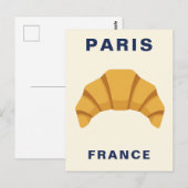 Carte Postale Paris France Croissant French Food Bakery (Devant / Derrière)