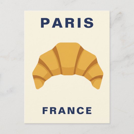 Carte Postale Paris France Croissant French Food Bakery (Devant)