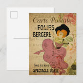 Carte Postale Paris France Danseur Vintage Can-Can (Devant / Derrière)