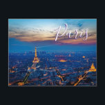 Carte postale Paris France Pittoresque<br><div class="desc">Envoyez des salutations de Paris avec cette pittoresque vue nocturne sur la ville merveilleuse.</div>