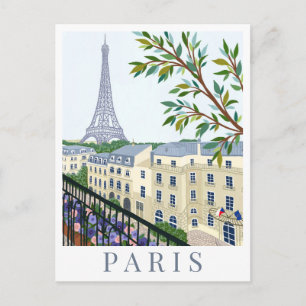 Carte Postale Paris France Tour Eiffel Illustration de voyage