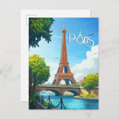 Carte Postale Paris France - Tour Eiffel Voyage  (Devant / Derrière)