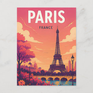 Carte Postale Paris France Tour Eiffel Vues de la ville romantiq