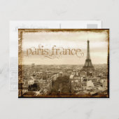 Carte Postale paris france vintage look (Devant / Derrière)
