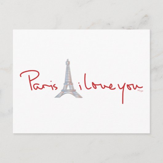 Carte Postale Paris Je t'aime (Devant)