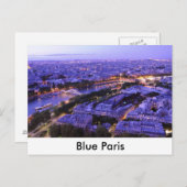 Carte Postale Paris la nuit, la Seine (Devant / Derrière)