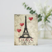Carte Postale Paris, la Tour Eiffel et le Parchemin des Ballons (Debout devant)