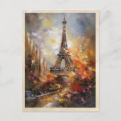 Carte Postale Paris La Tour Eiffel Peinture Abstraite à l'huile (Devant)