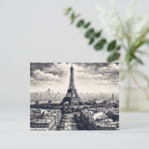 Carte Postale Paris Landmark noir et blanc