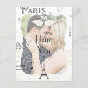 Carte Postale Paris Mariage Thème Merci