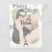 Carte Postale Paris Mariage Thème Merci (Devant)