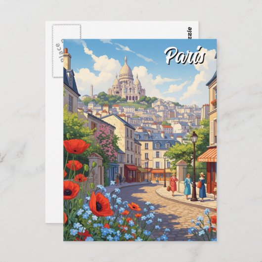 Carte postale Paris Montmartre (Devant / Derrière)