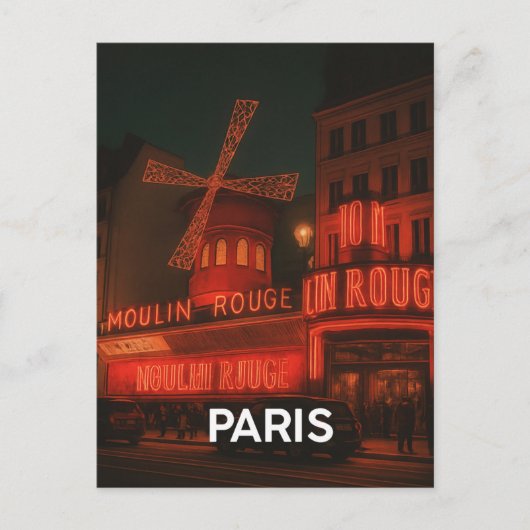 Carte Postale Paris Moulin Rouge (Devant)
