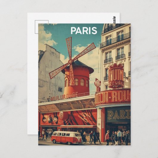 Carte Postale Paris Moulin Rouge (Devant / Derrière)