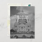 Carte postale Paris Noir et Blanc Sacré Coeur (Devant / Derrière)