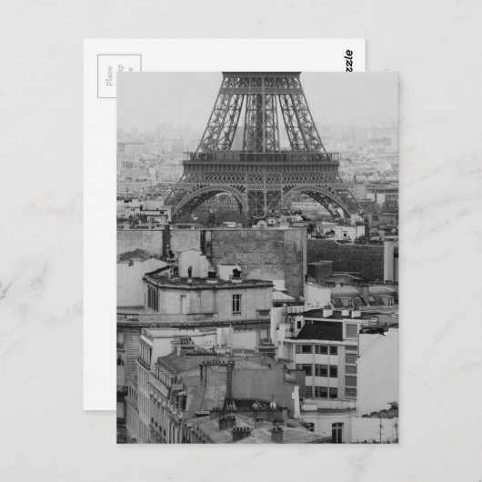 Carte Postale Paris noir et blanc Vue aérienne (Devant / Derrière)