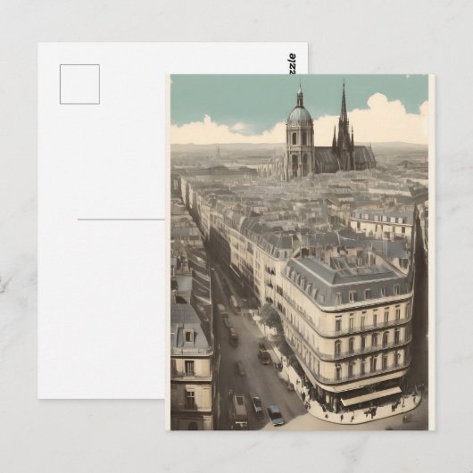 Carte Postale Paris poster vintage (Devant / Derrière)