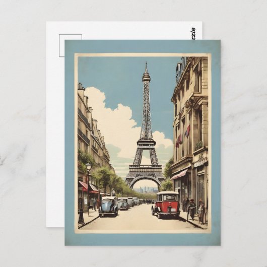 Carte Postale Paris poster vintage (Devant / Derrière)