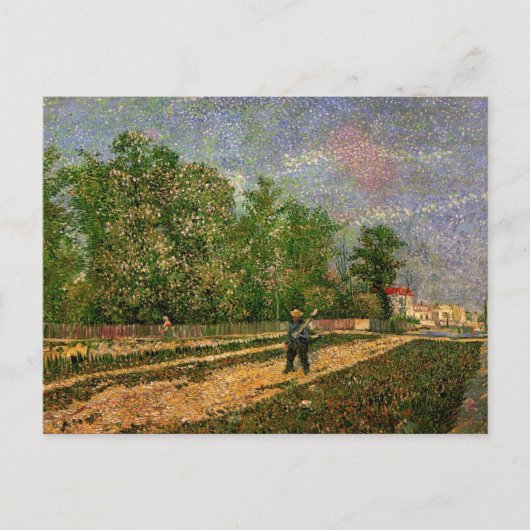 Carte Postale Paris Road avec Paysan par Vincent van Gogh (Devant)