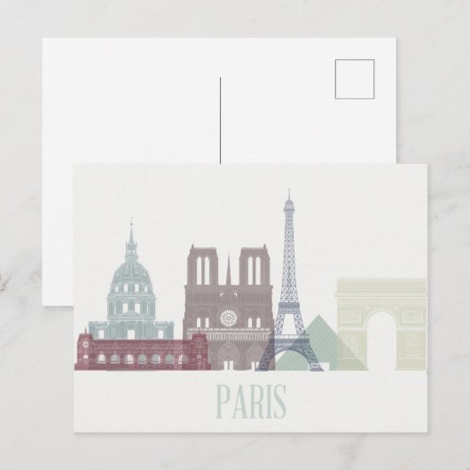 Carte Postale Paris Skyline (Devant / Derrière)