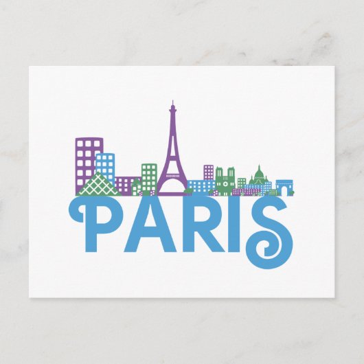 Carte Postale Paris Skyline (Devant)