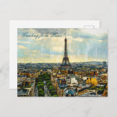 Carte Postale Paris skyline with the Eiffel (Devant / Derrière)