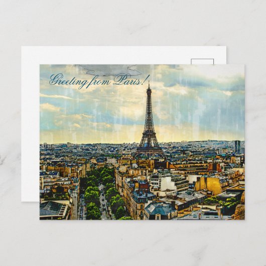 Carte Postale Paris skyline with the Eiffel (Devant / Derrière)