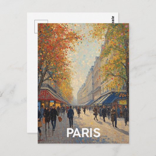 Carte Postale Paris Streets (Devant / Derrière)