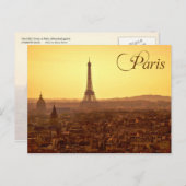 Carte Postale Paris Sunset (Devant / Derrière)
