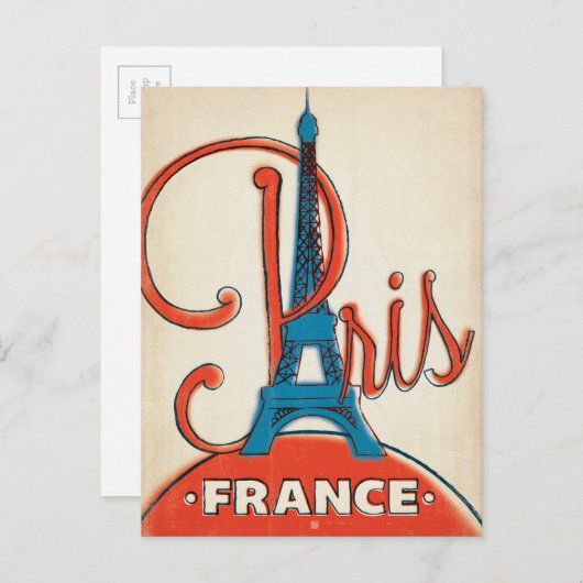 Carte Postale Paris  - Tour Eiffel (Devant / Derrière)