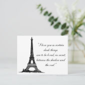 Carte Postale Paris Tour Eiffel avec texte de couple Amour (Debout devant)