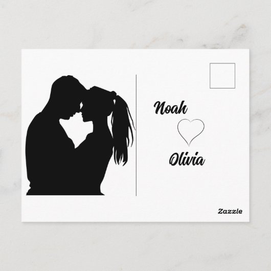 Carte Postale Paris Tour Eiffel avec texte de couple Amour (Dos)