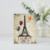 Carte Postale Paris, Tour Eiffel et Ballons d'Halloween gothique (Debout devant)